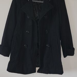 Anne Klein Elegant Black Peacoat